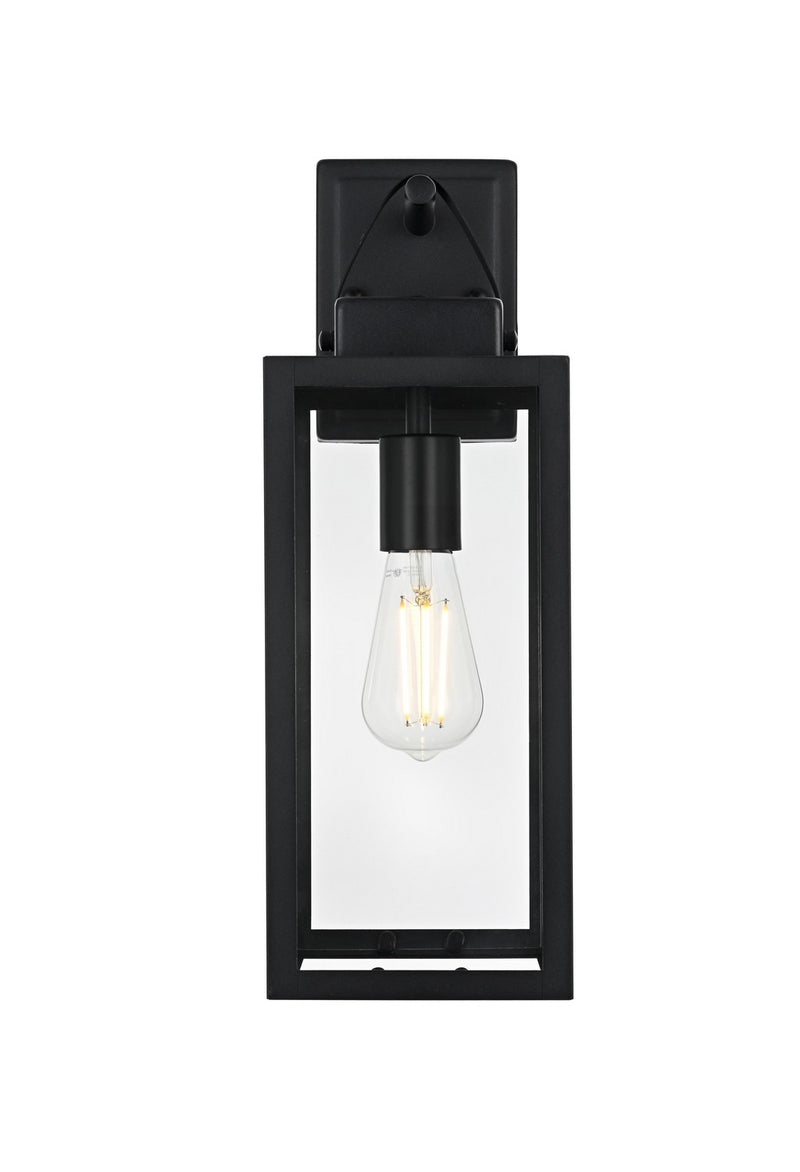 Elegant Lighting OD330W18BK One Light Outdoor Wall Sconce, Black