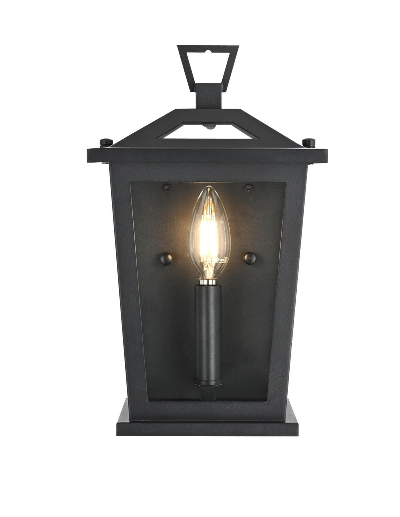 Elegant Lighting OD331W12BK One Light Outdoor Wall Sconce, Black