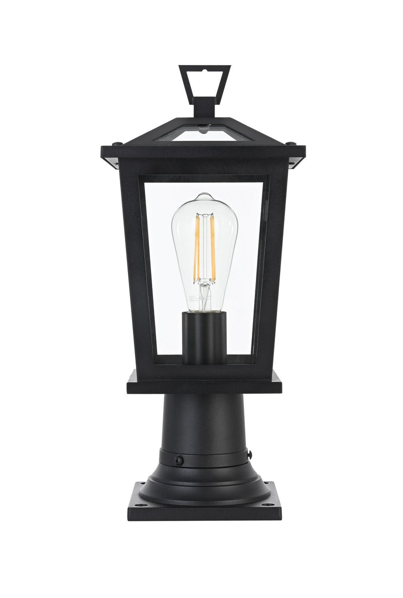 Elegant Lighting OD332P17BK One Light Outdoor Post Mount, Black