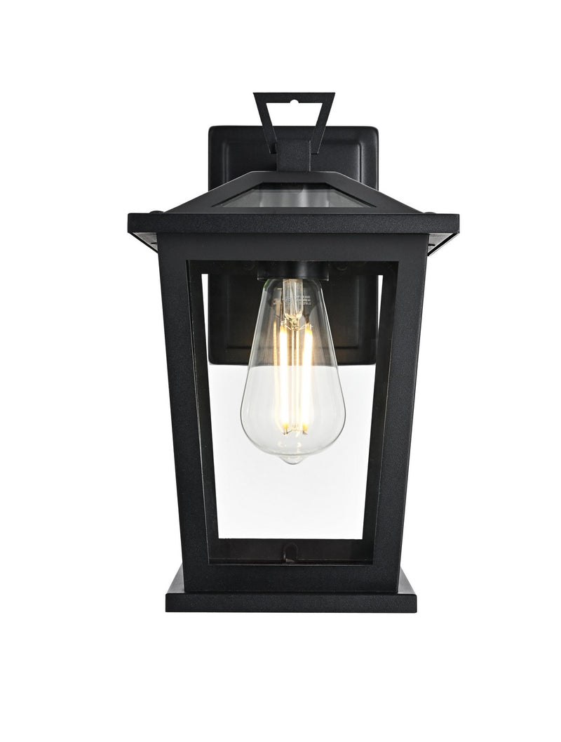 Elegant Lighting OD332W12BK One Light Outdoor Wall Sconce, Black