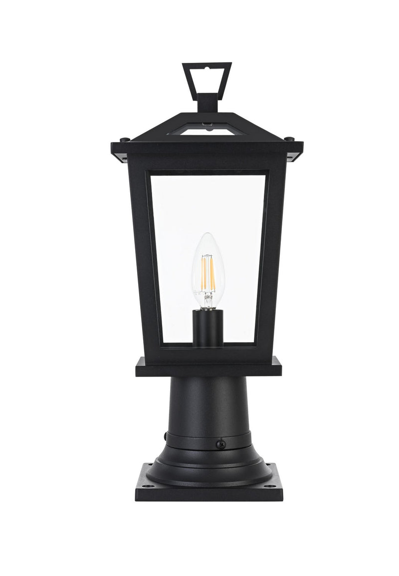 Elegant Lighting OD333P17BK One Light Outdoor Post Mount, Black