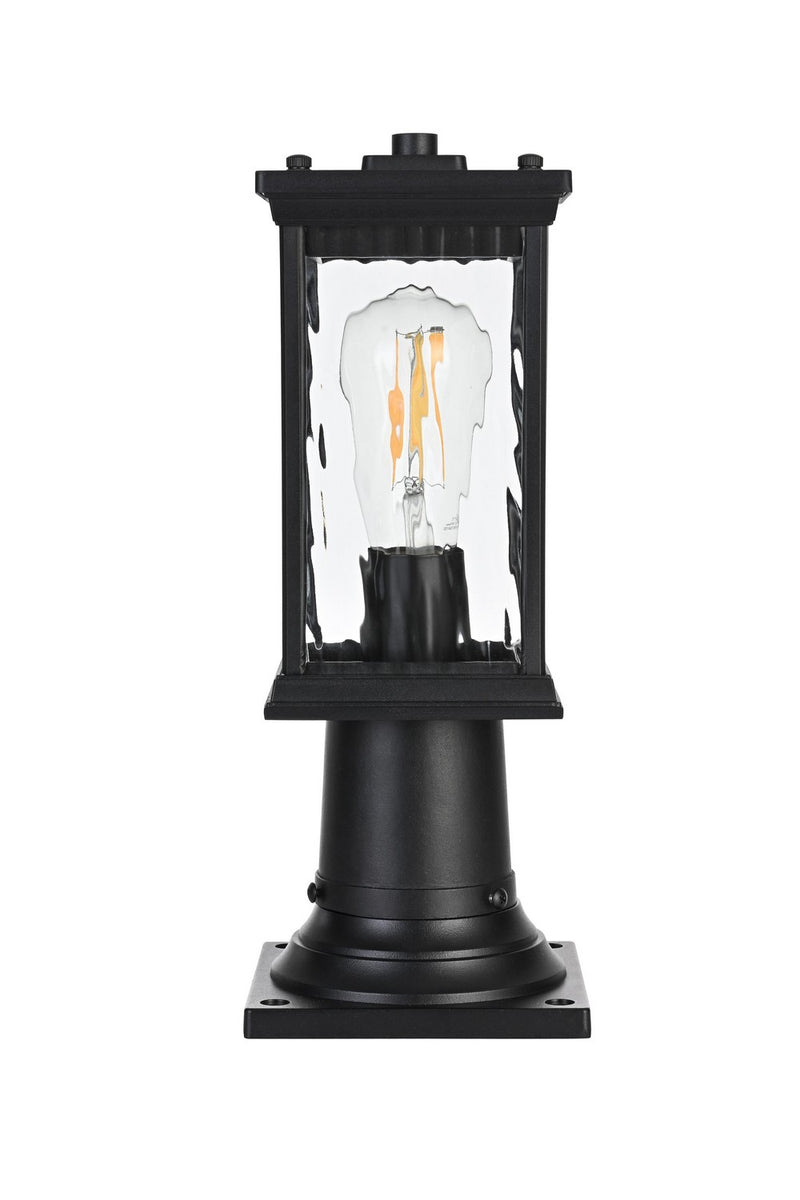 Elegant Lighting OD336P14BK One Light Outdoor Post Mount, Black