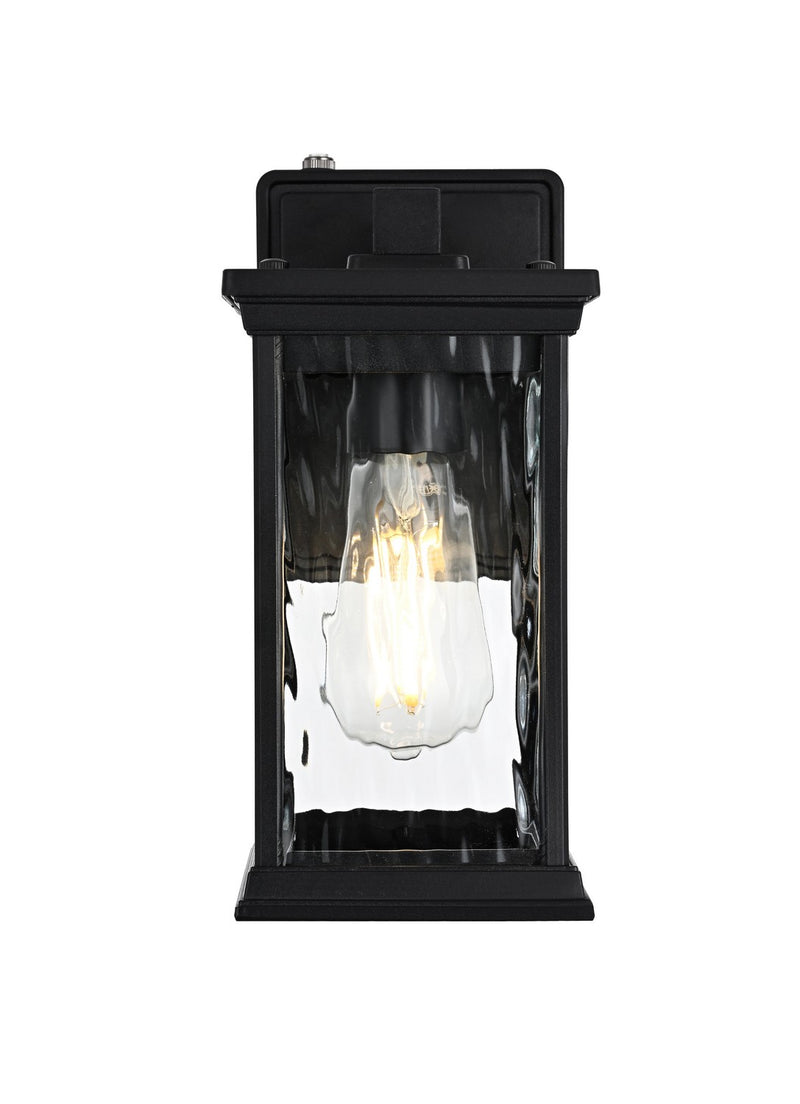 Elegant Lighting OD336W11BK One Light Outdoor Wall Sconce, Black