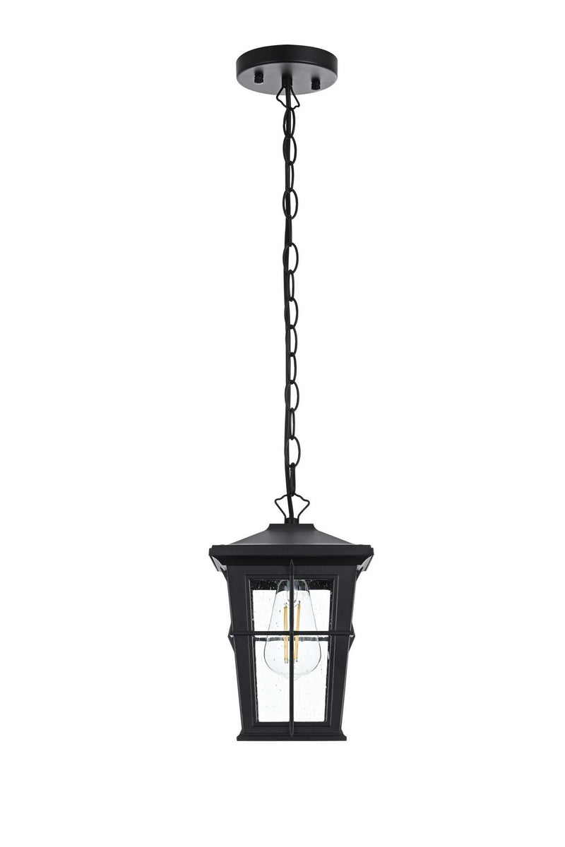 Elegant Lighting OD337H11BK One Light Outdoor Pendant, Black