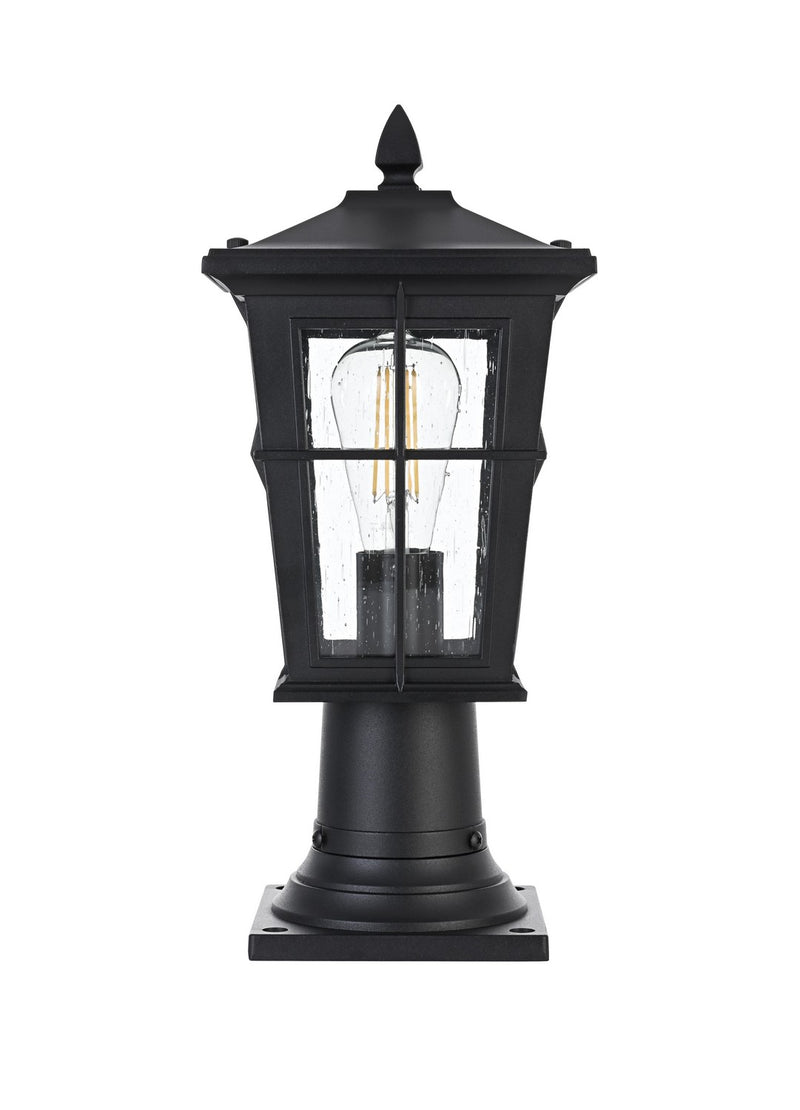 Elegant Lighting OD337P16BK One Light Outdoor Post Mount, Black