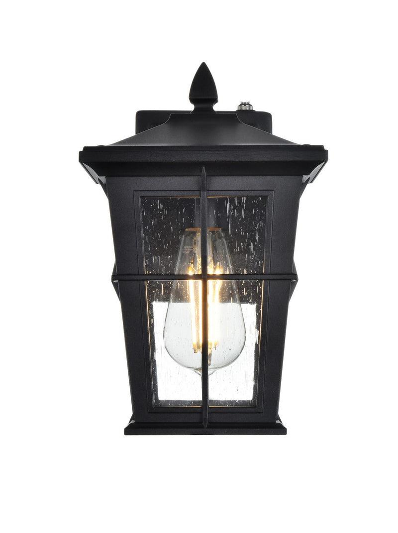 Elegant Lighting OD337W12BK One Light Outdoor Wall Sconce, Black