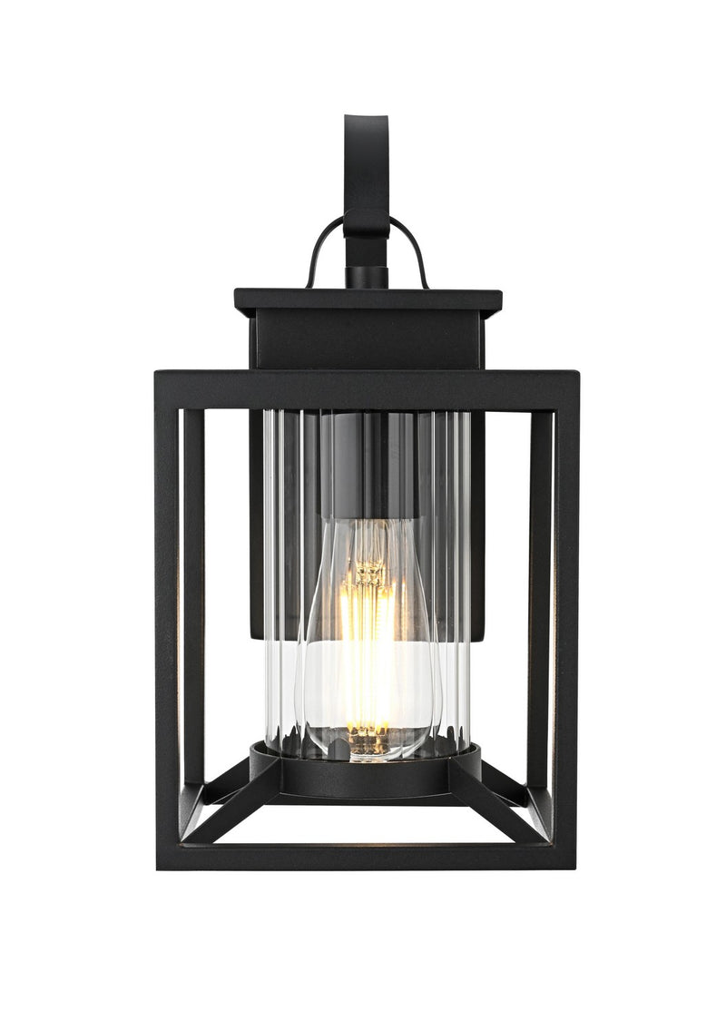 Elegant Lighting OD339W13BK One Light Outdoor Wall Sconce, Black