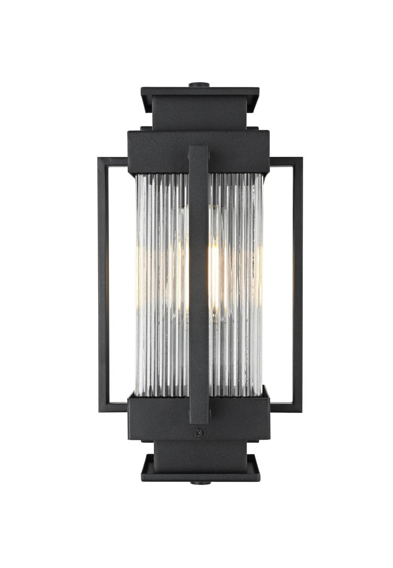 Elegant Lighting OD341W14BK One Light Outdoor Wall Sconce, Black
