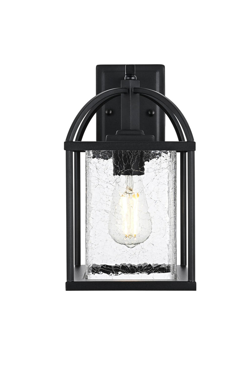 Elegant Lighting OD343W14BK One Light Outdoor Wall Sconce, Black