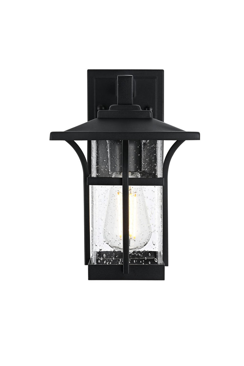Elegant Lighting OD345W11BK One Light Outdoor Wall Sconce, Black
