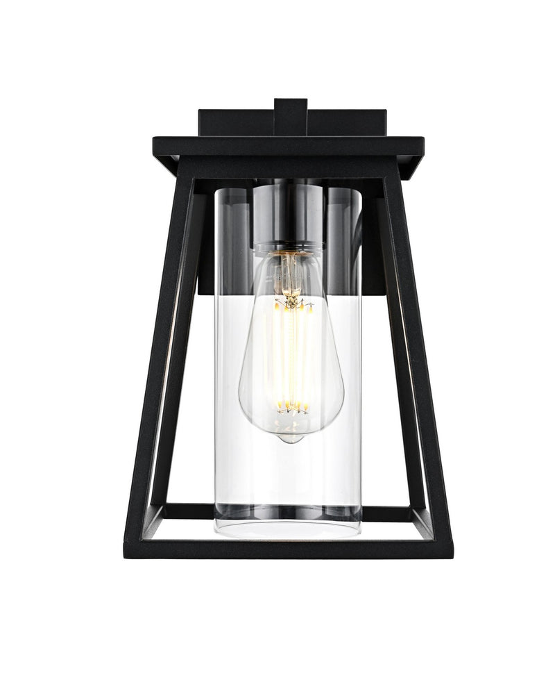 Elegant Lighting OD346W11BK One Light Outdoor Wall Sconce, Black