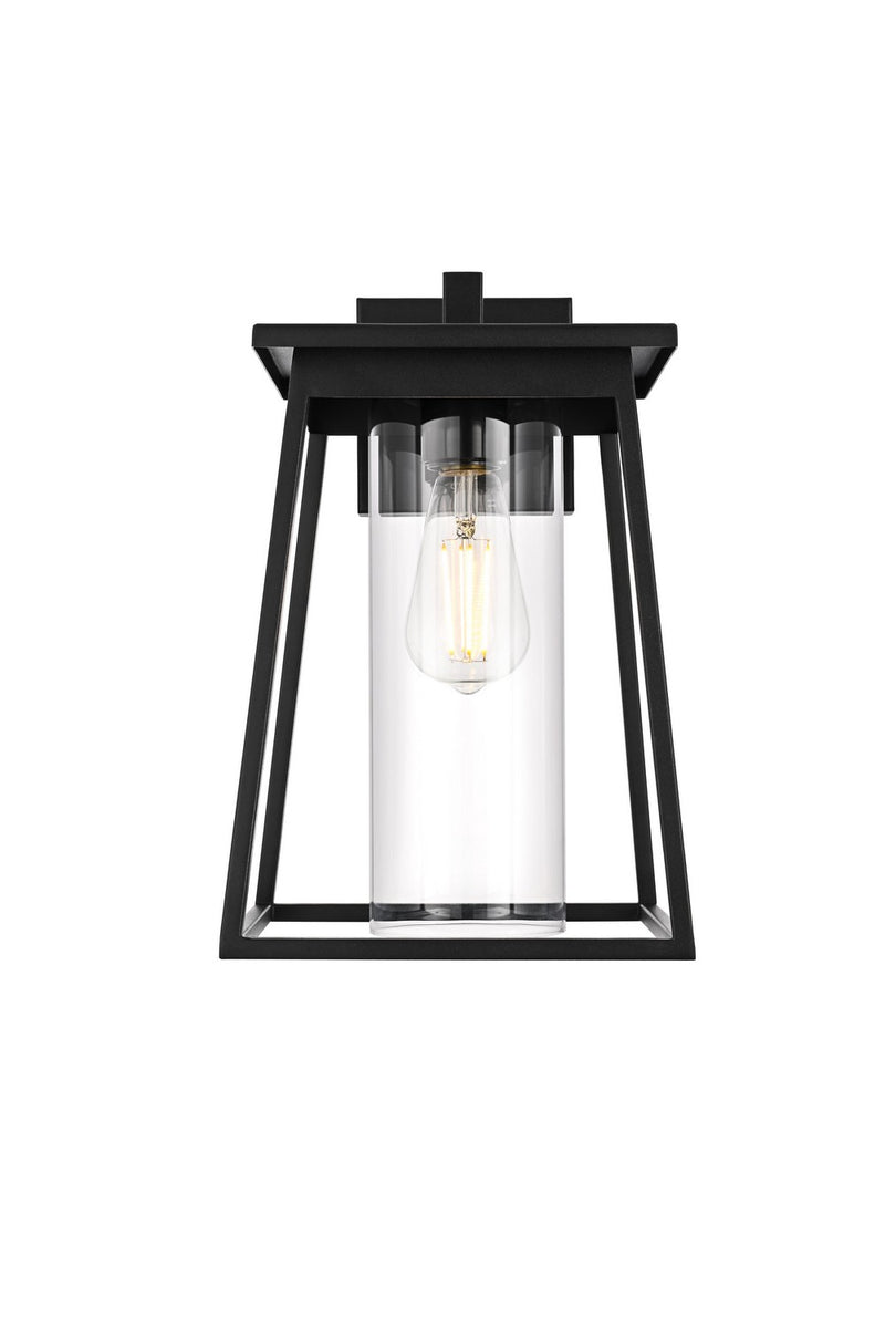 Elegant Lighting OD346W14BK One Light Outdoor Wall Sconce, Black