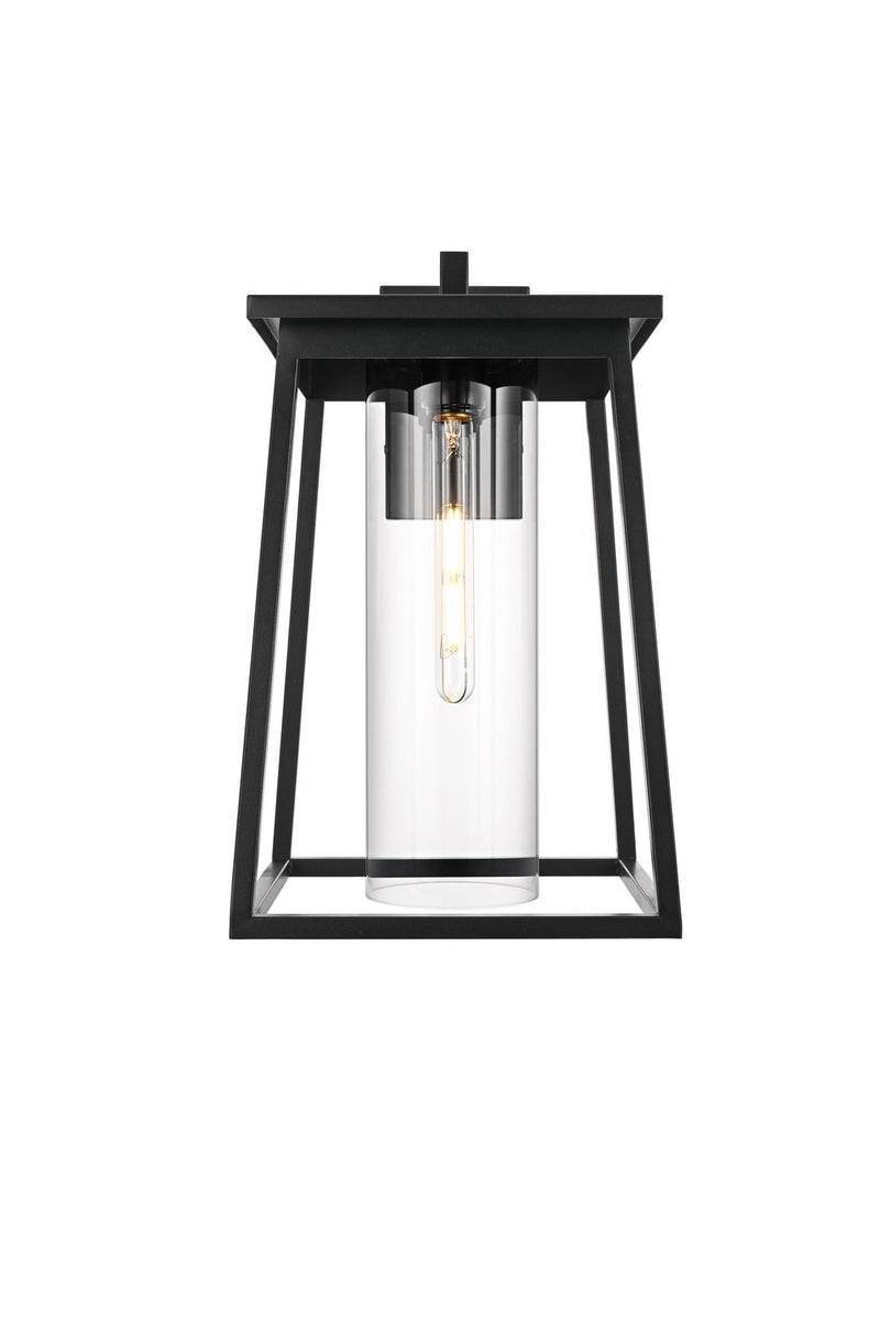 Elegant Lighting OD346W18BK One Light Outdoor Wall Sconce, Black