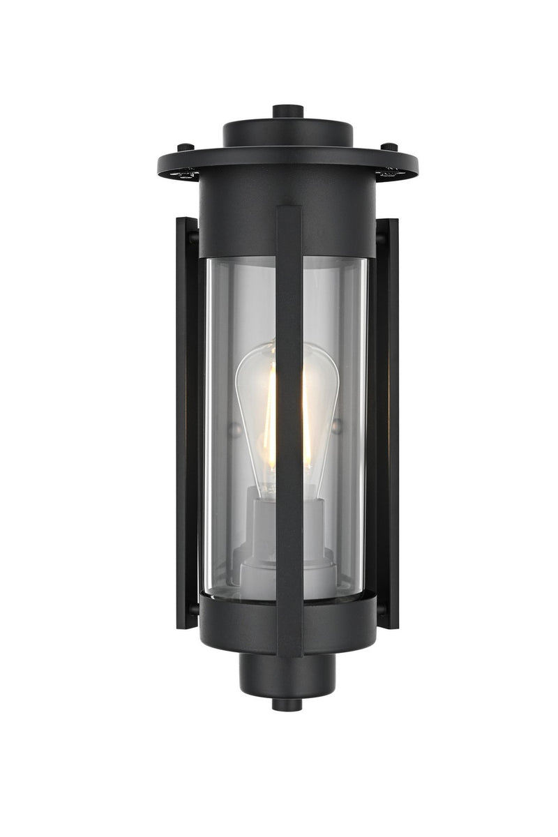 Elegant Lighting OD349W15BK One Light Outdoor Wall Sconce, Black