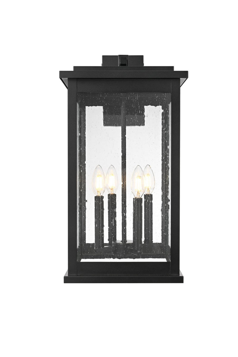 Elegant Lighting OD350W22BK Four Light Outdoor Wall Sconce, Black