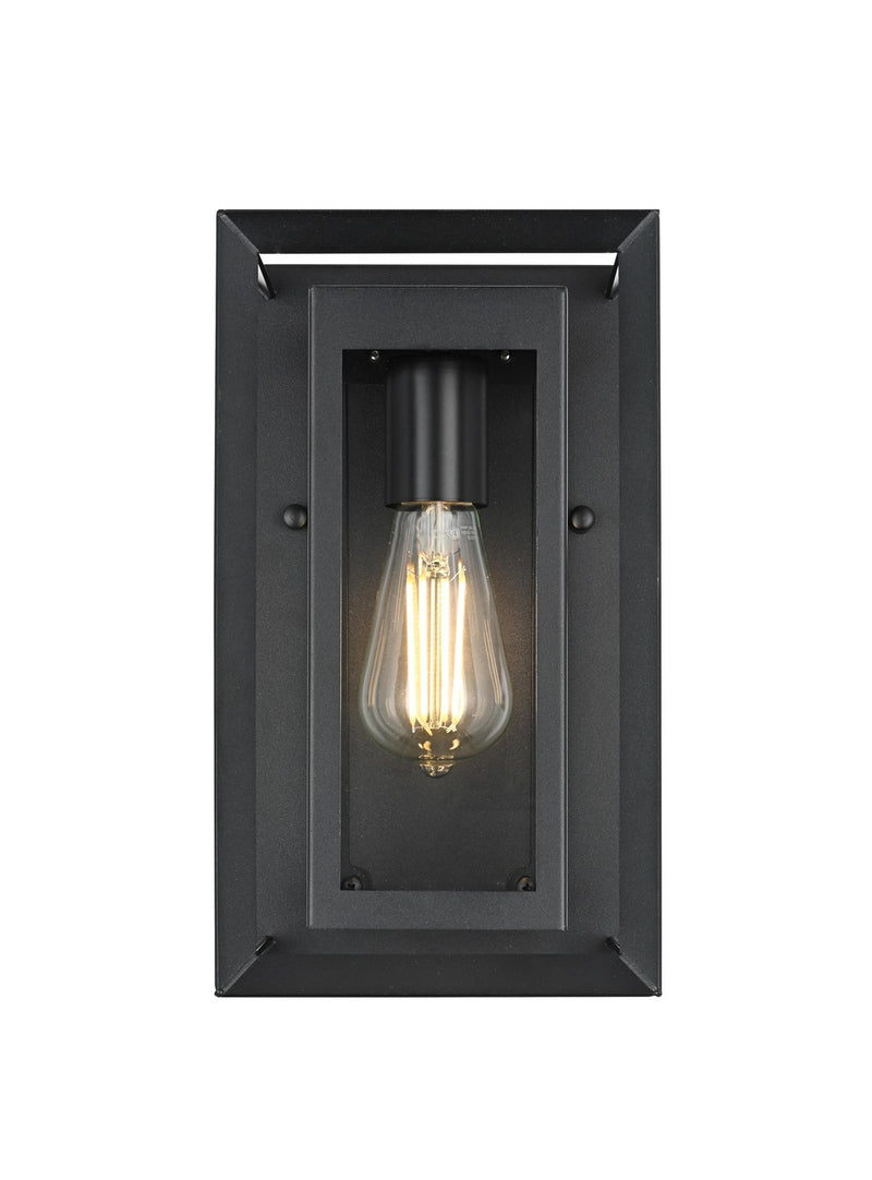 Elegant Lighting OD355W12BK One Light Outdoor Wall Sconce, Black