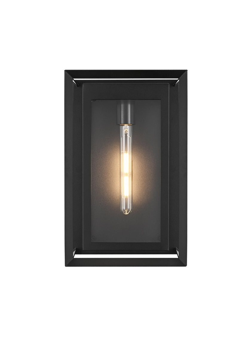 Elegant Lighting OD355W16BK One Light Outdoor Wall Sconce, Black