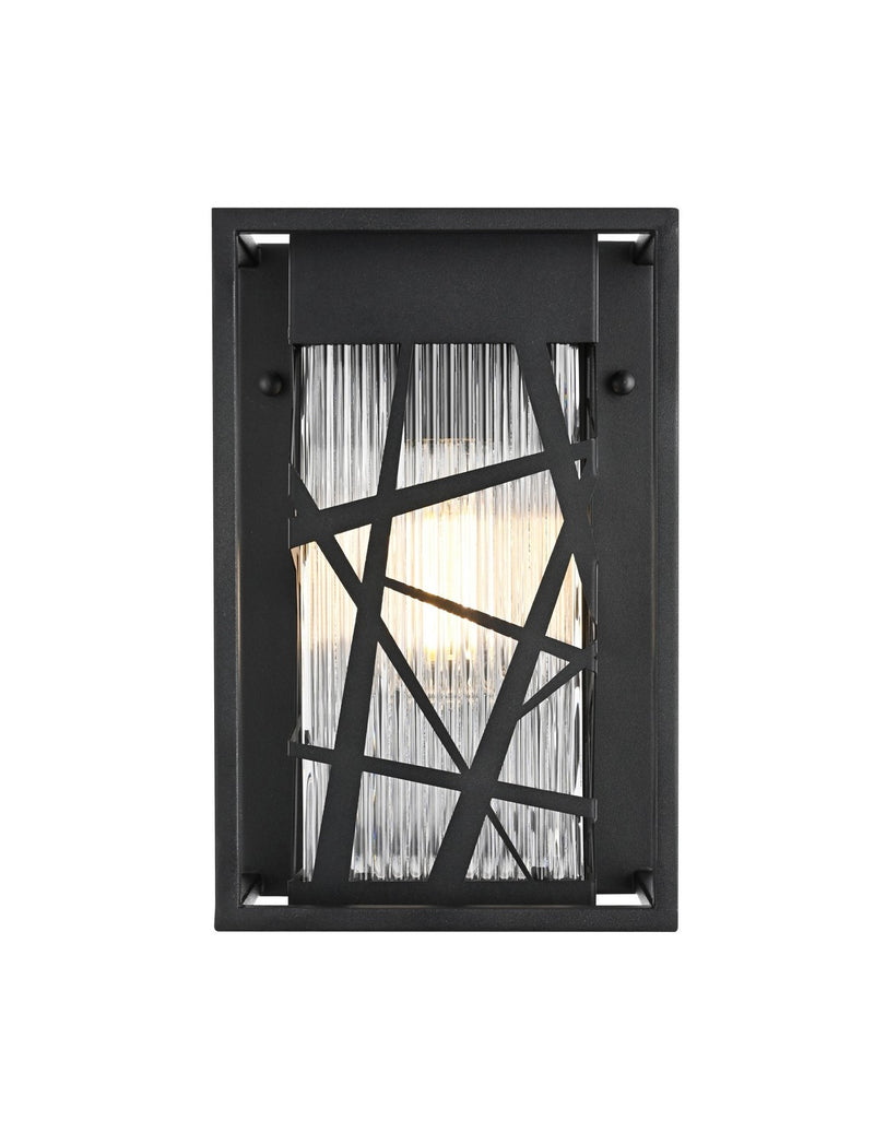 Elegant Lighting OD356W12BK One Light Outdoor Wall Sconce, Black