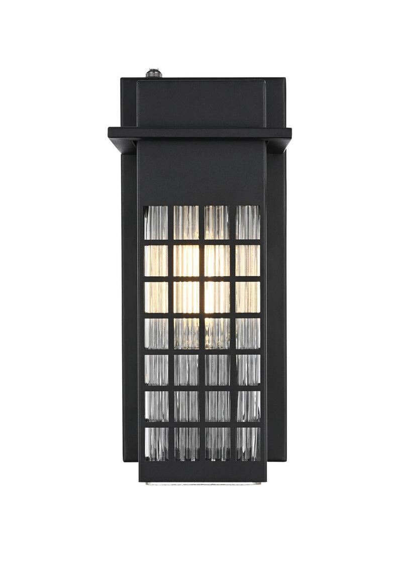 Elegant Lighting OD360W12BK One Light Outdoor Wall Sconce, Black