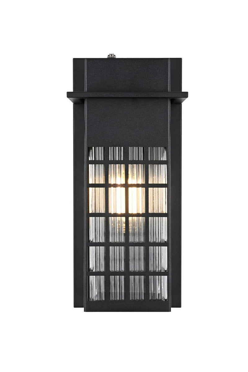 Elegant Lighting OD360W15BK One Light Outdoor Wall Sconce, Black