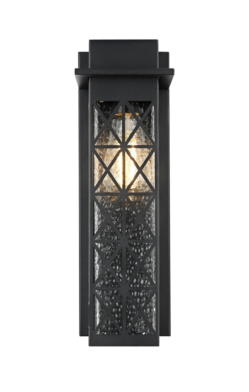 Elegant Lighting OD361W16BK One Light Outdoor Wall Sconce, Black