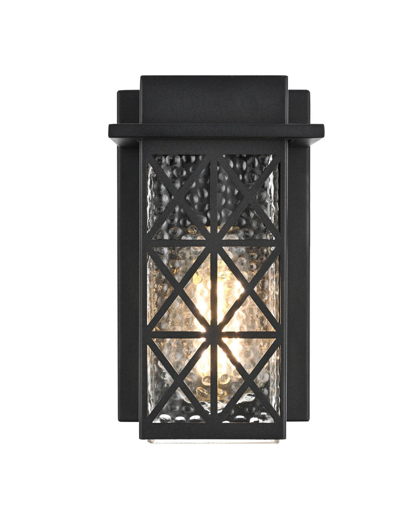 Elegant Lighting OD361W9BK One Light Outdoor Wall Sconce, Black