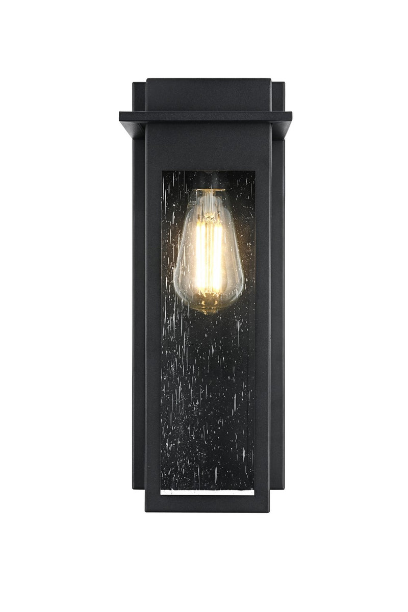 Elegant Lighting OD362W16BK One Light Outdoor Wall Sconce, Black