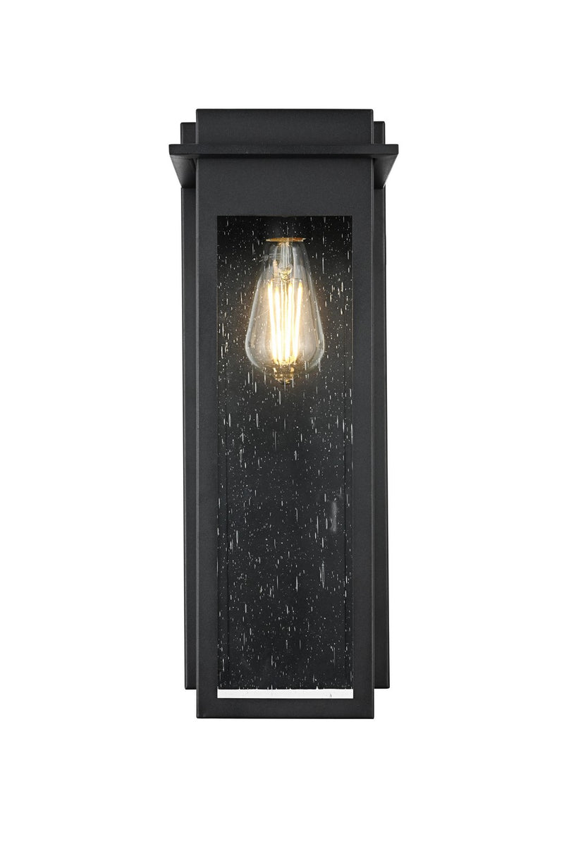 Elegant Lighting OD362W19BK One Light Outdoor Wall Sconce, Black