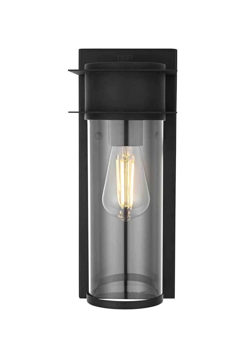 Elegant Lighting OD363W14BK One Light Outdoor Wall Sconce, Black