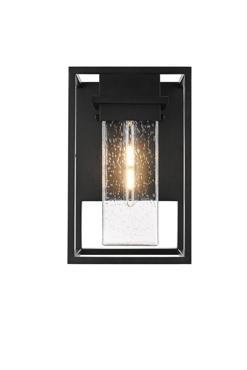 Elegant Lighting OD366W16BK One Light Outdoor Wall Sconce, Black