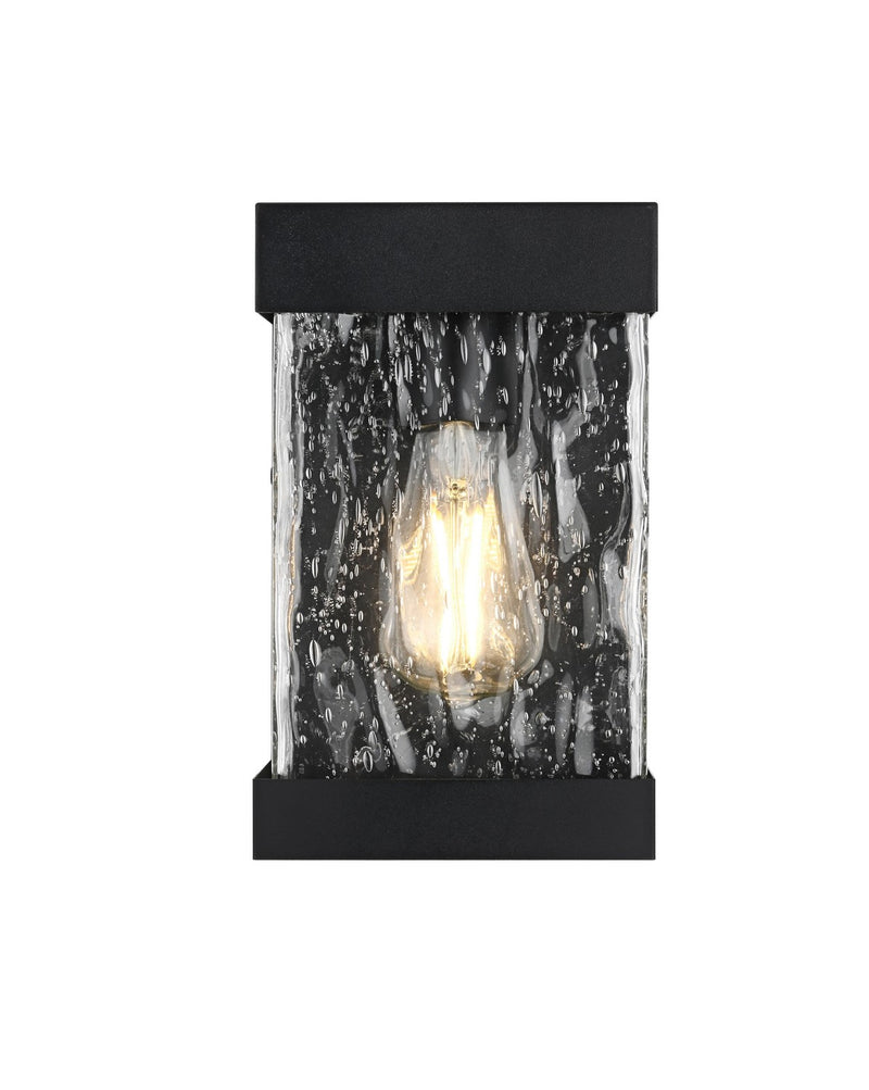 Elegant Lighting OD371W10BK One Light Outdoor Wall Sconce, Black