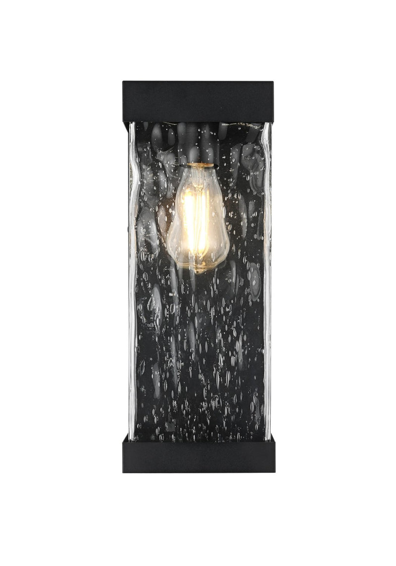 Elegant Lighting OD371W16BK One Light Outdoor Wall Sconce, Black