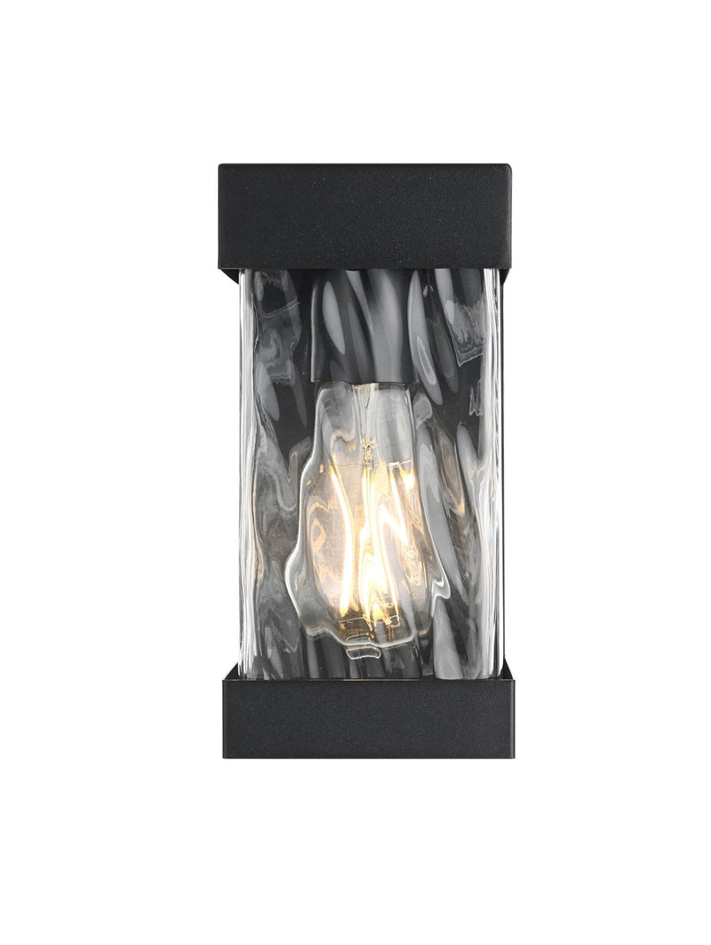 Elegant Lighting OD372W9BK One Light Outdoor Wall Sconce, Black