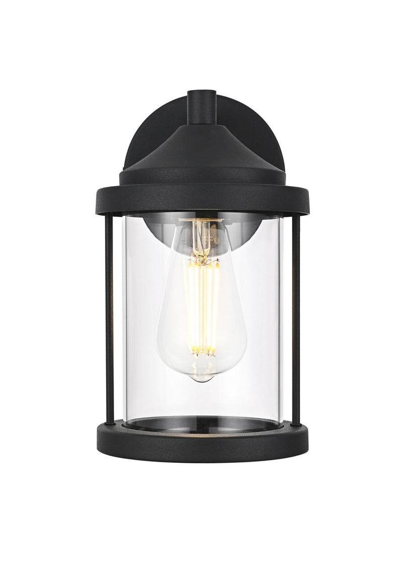 Elegant Lighting OD402W10BK One Light Outdoor Wall Sconce, Black