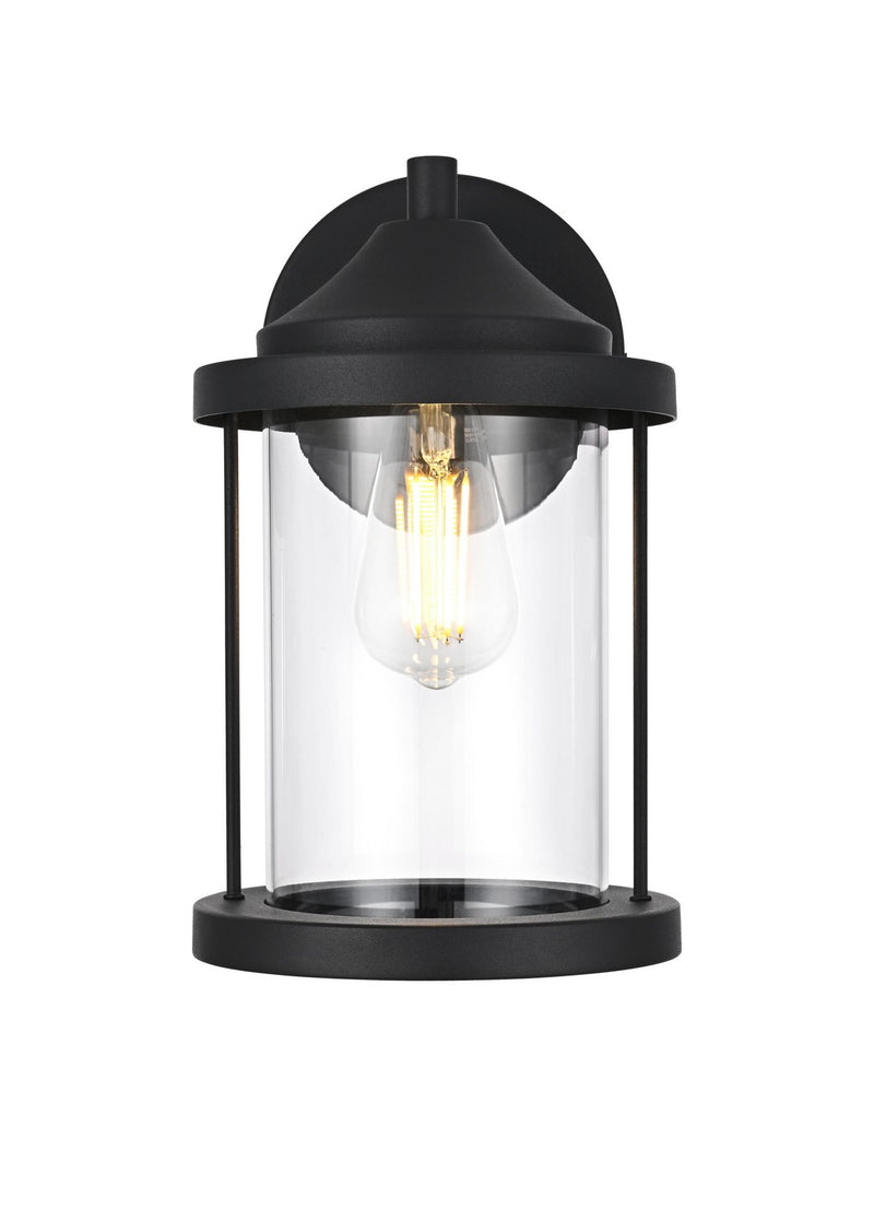 Elegant Lighting OD402W12BK One Light Outdoor Wall Sconce, Black