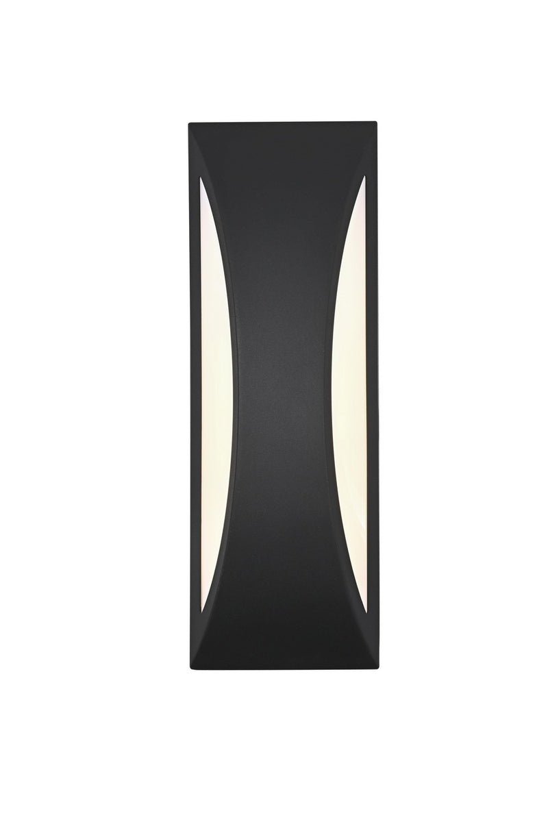 Elegant Lighting OD407W14BK LED Outdoor Wall Sconce, Black