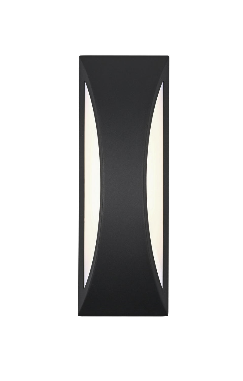 Elegant Lighting OD407W18BK LED Outdoor Wall Sconce, Black