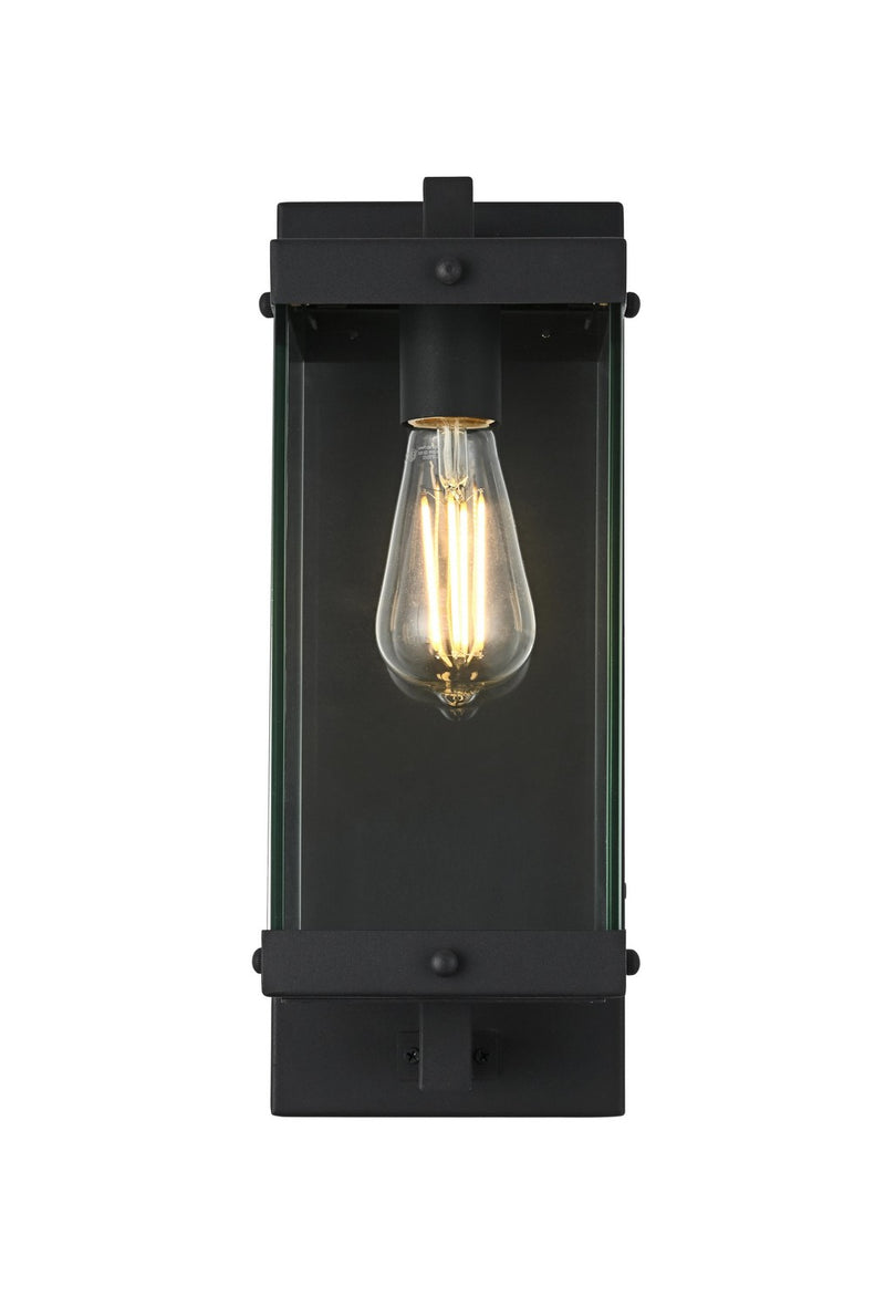 Elegant Lighting OD408W15BK One Light Outdoor Wall Sconce, Black