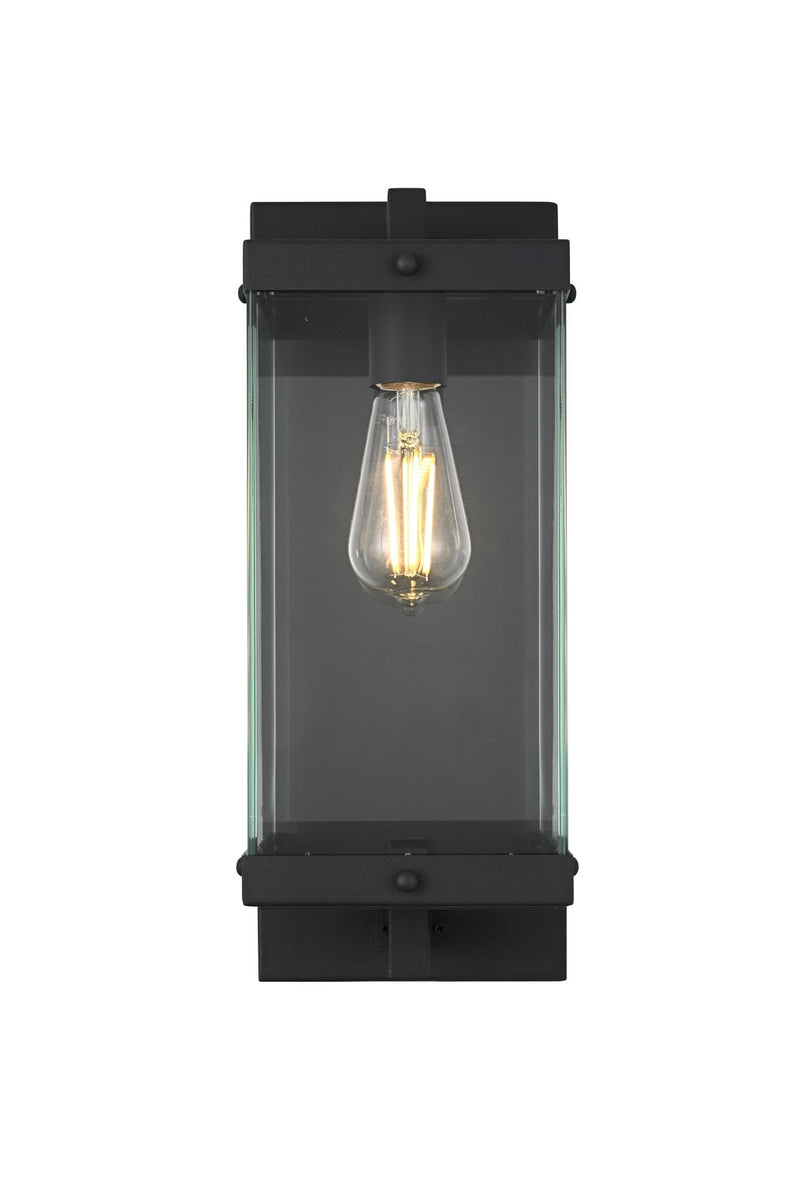 Elegant Lighting OD408W17BK One Light Outdoor Wall Sconce, Black
