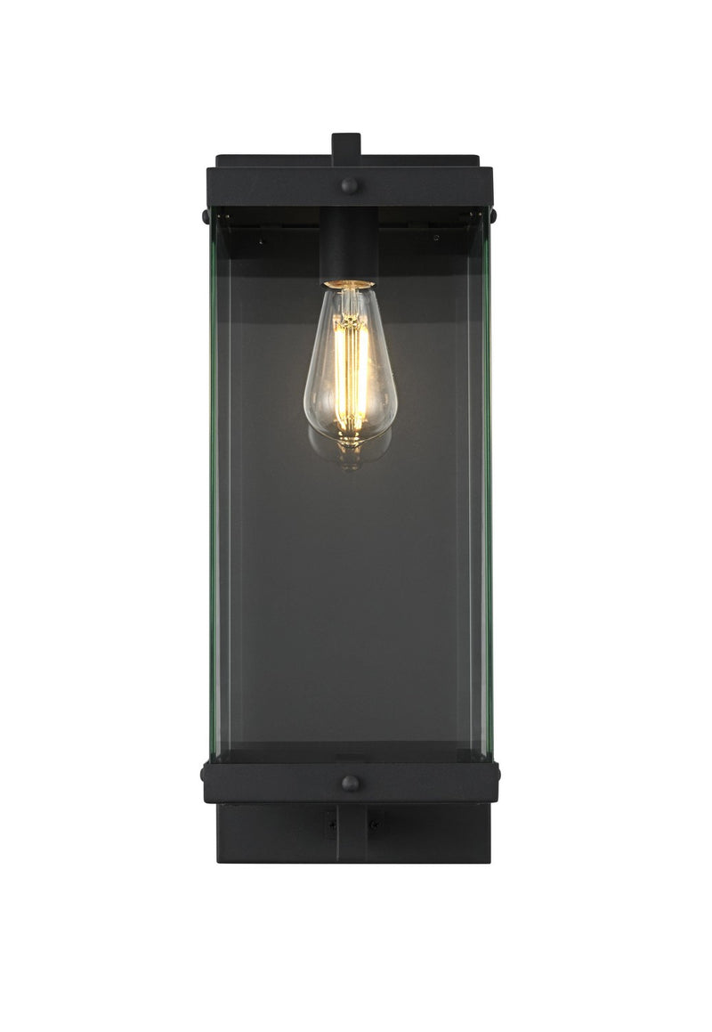 Elegant Lighting OD408W21BK One Light Outdoor Wall Sconce, Black