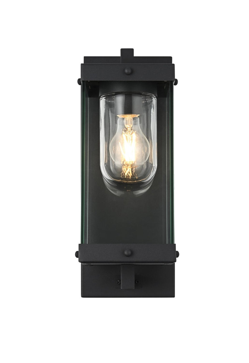 Elegant Lighting OD409W15BK One Light Outdoor Wall Sconce, Black