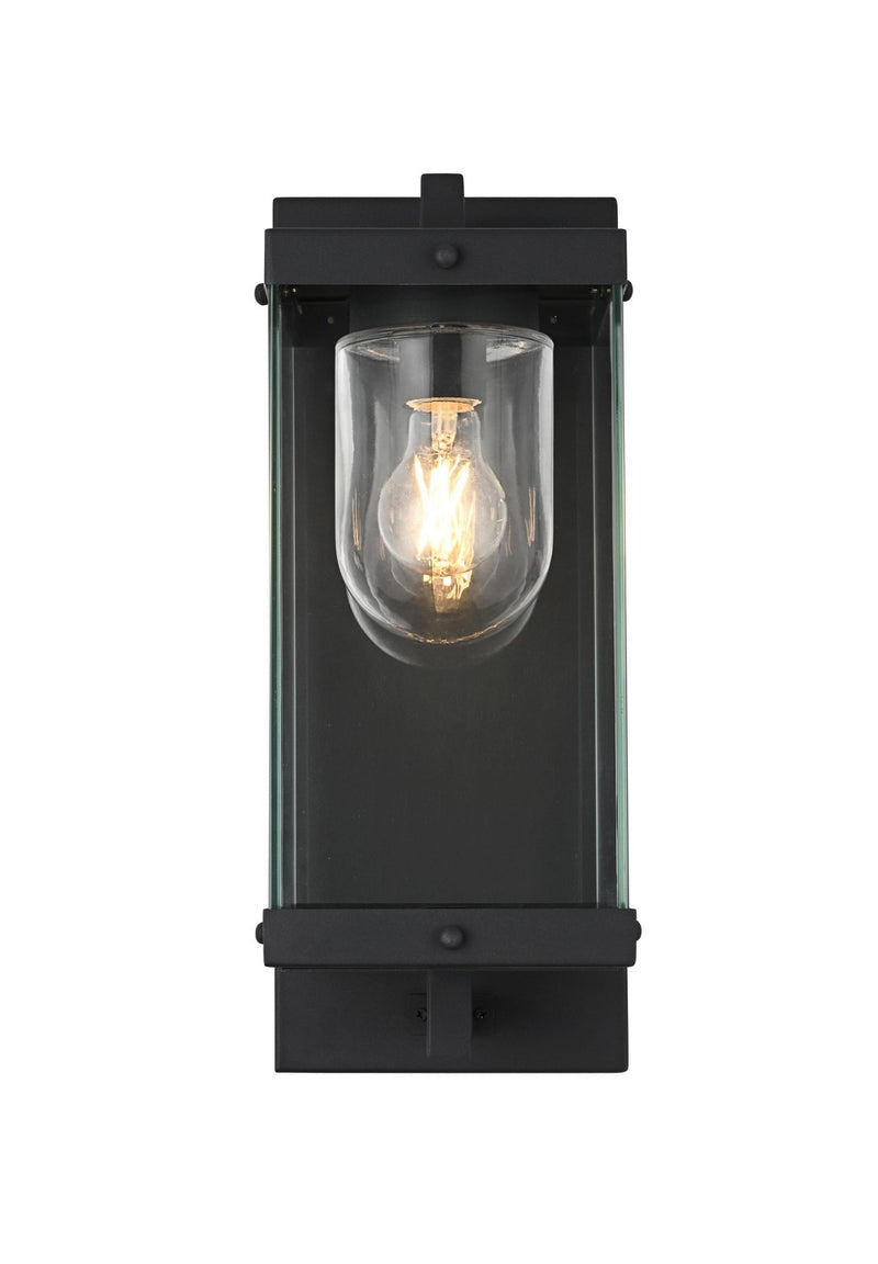 Elegant Lighting OD409W17BK One Light Outdoor Wall Sconce, Black