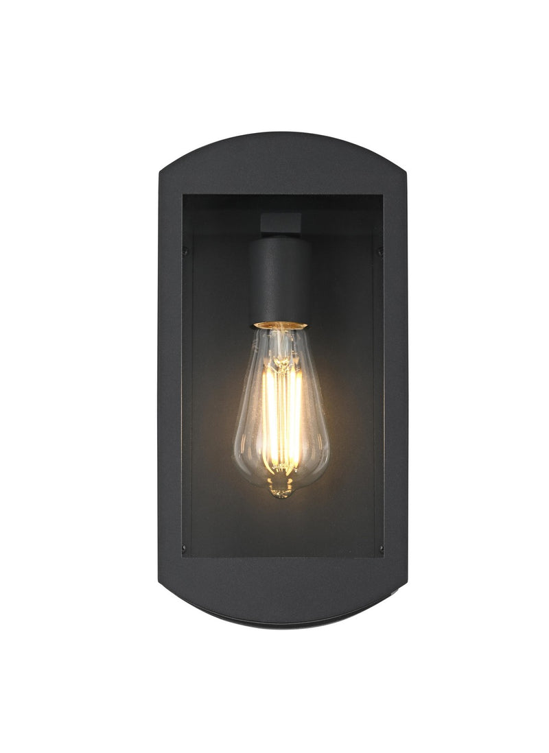 Elegant Lighting OD410W12BK One Light Outdoor Wall Sconce, Black