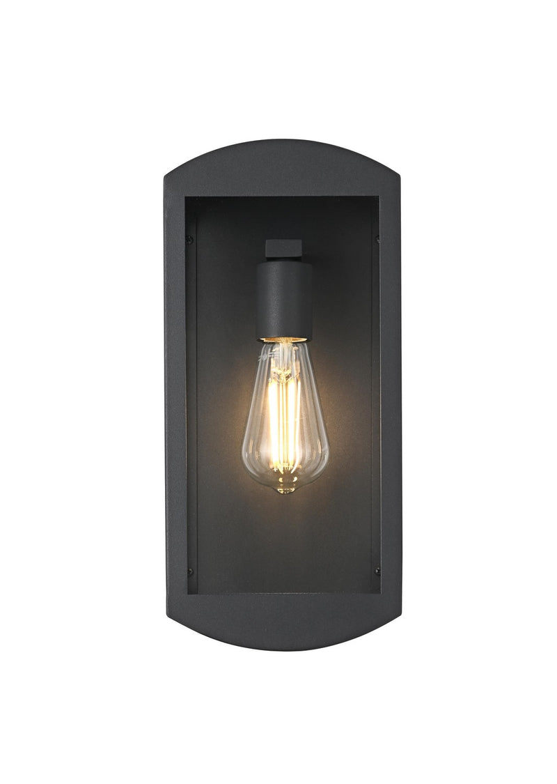 Elegant Lighting OD410W14BK One Light Outdoor Wall Sconce, Black