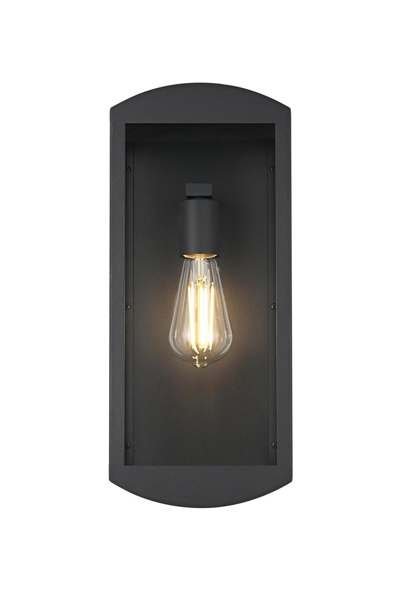 Elegant Lighting OD410W16BK One Light Outdoor Wall Sconce, Black