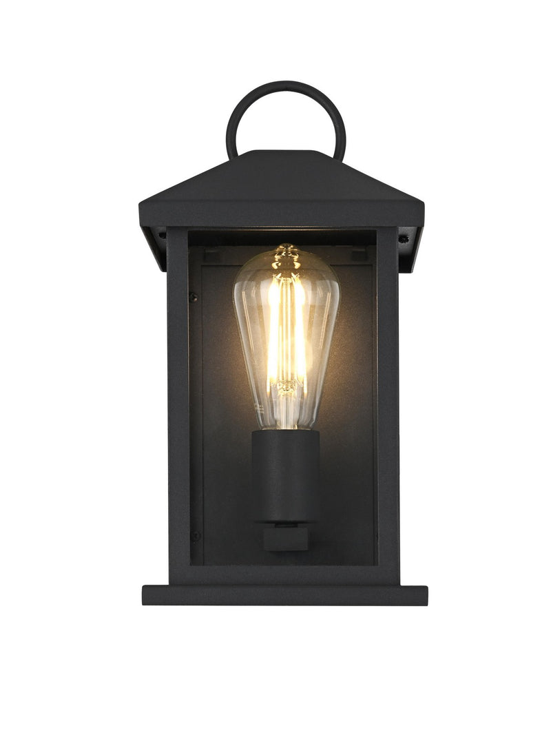 Elegant Lighting OD411W12BK One Light Outdoor Wall Sconce, Black
