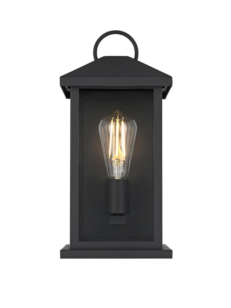 Elegant Lighting OD411W14BK One Light Outdoor Wall Sconce, Black