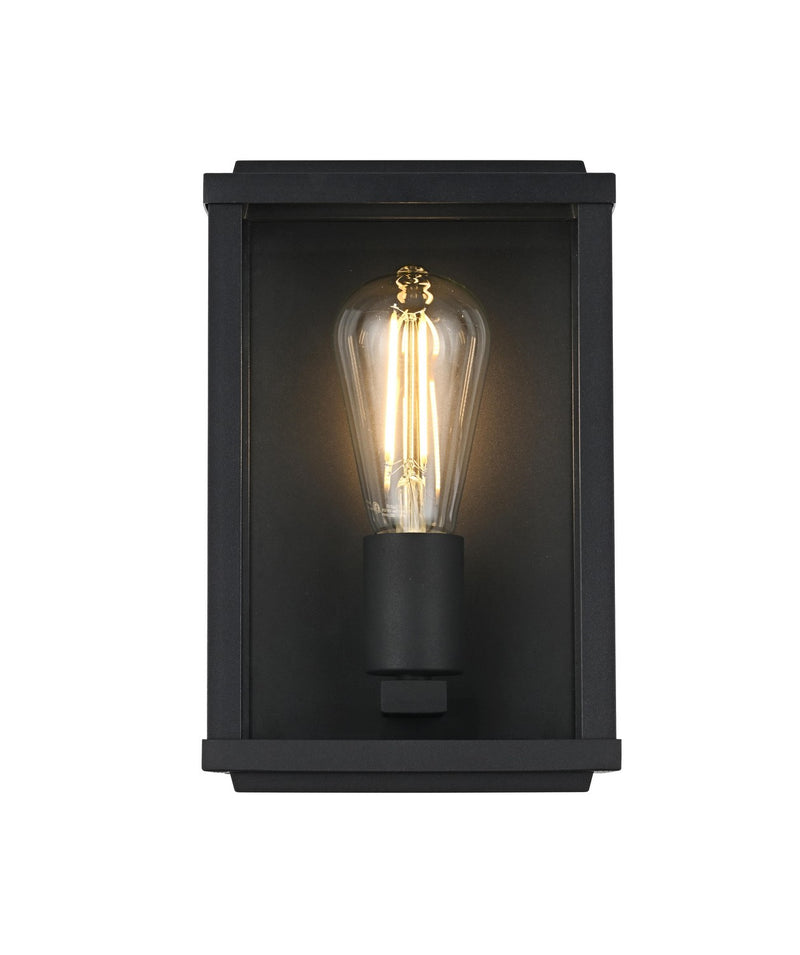 Elegant Lighting OD412W10BK One Light Outdoor Wall Sconce, Black