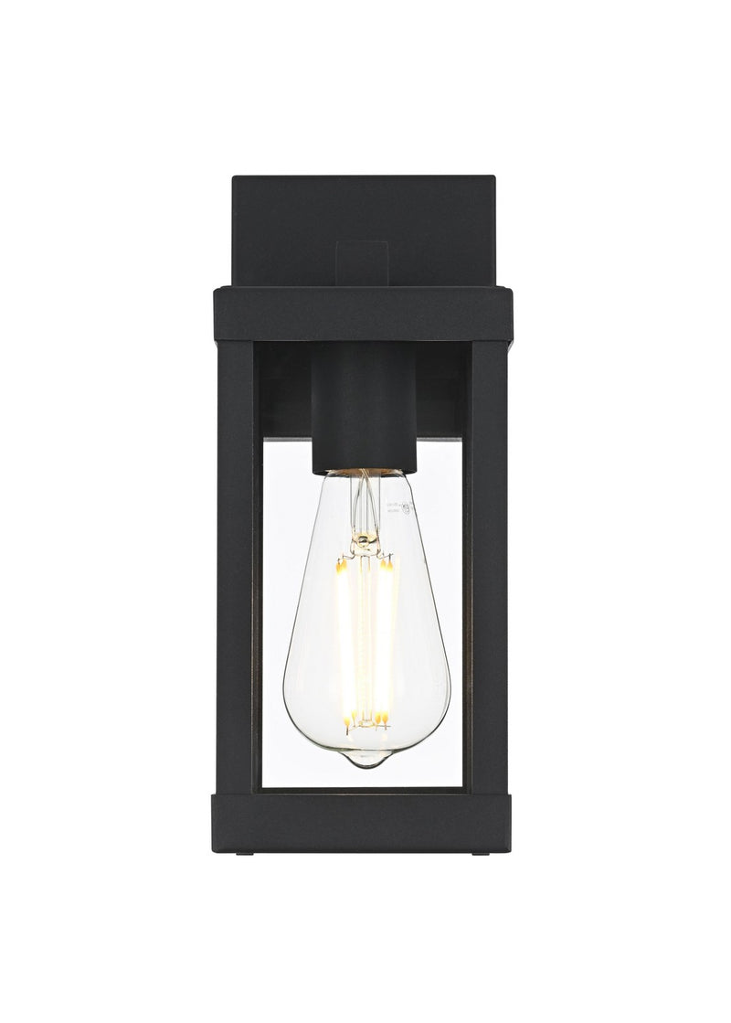 Elegant Lighting OD413W11BK One Light Outdoor Wall Sconce, Black