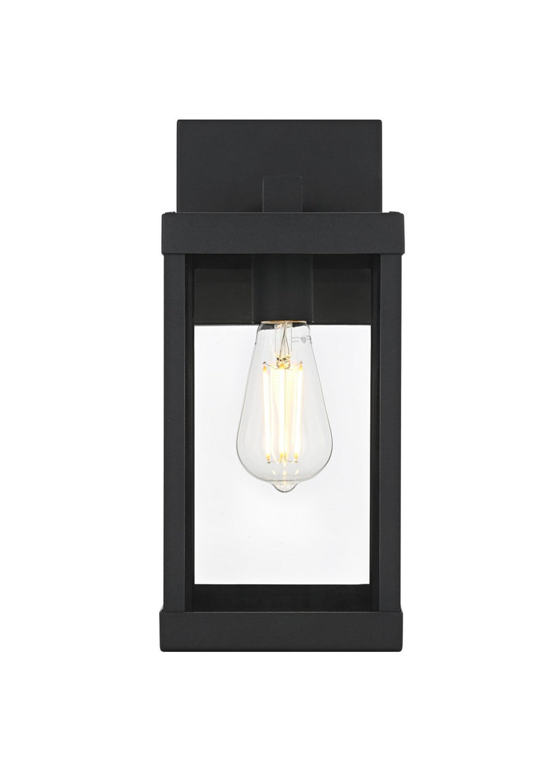 Elegant Lighting OD413W14BK One Light Outdoor Wall Sconce, Black